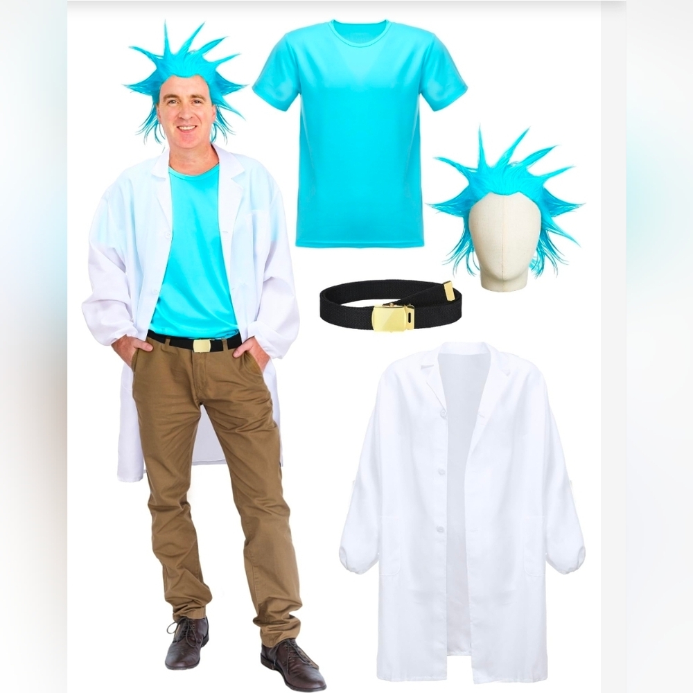 4 Pcs Halloween Scientist Costume